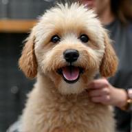 Professional dog grooming in action