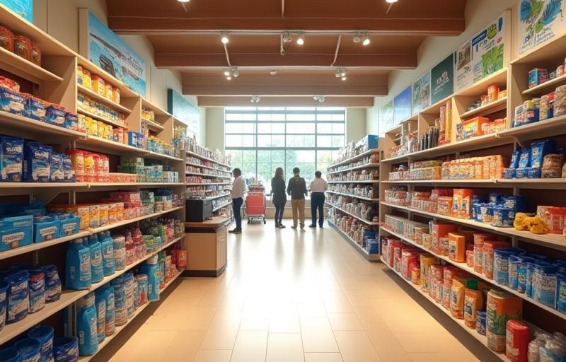 Shop interior with wide range of products